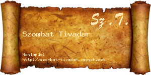 Szombat Tivadar névjegykártya